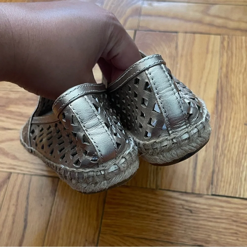 Tory Burch Gold Laser Cut Espadrilles